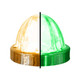 Legendary Underboss Large Glass Watermelon Amber-Green-Clear 4 Wire Dual Function W/ Stainless Bezel LED Light - Each