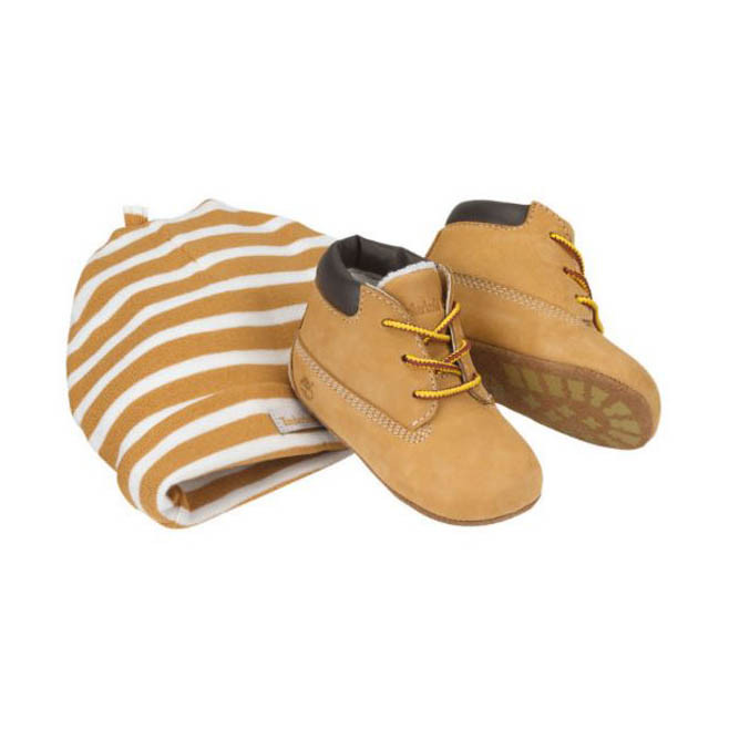 Timberland Kids Infants Crib Bootie with Hat Set