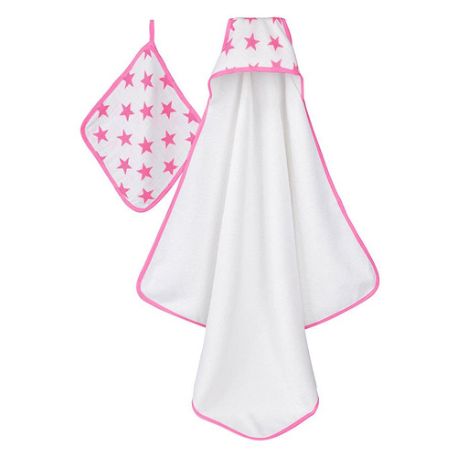 Fluro Pink Hooded Towel Set