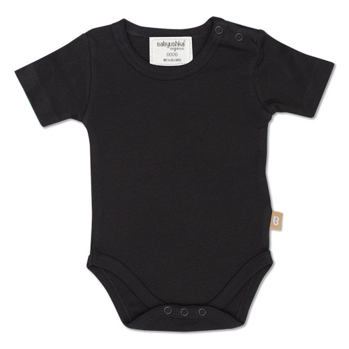 Babyushka Organic 2-Pack Short Sleeve Onesie Black