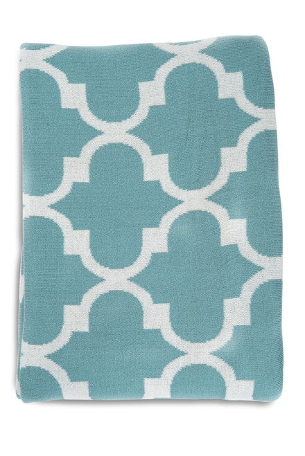 Marrakesh Mint flat knit Throw cotton