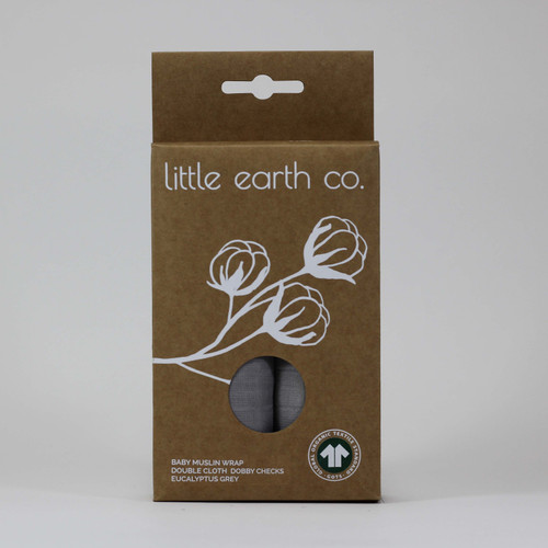 Eucalyptus Grey Baby Muslin wrap 2 Pack