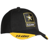 08555 - U.S. Army Star Logo Caps - 3-Way Style - Black/Gold