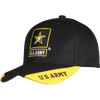 08555 - U.S. Army Star Logo Caps - 3-Way Style - Black/Gold