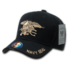 S001 - Navy SEAL Cap - Trident Eagle Anchor - Black