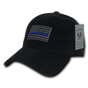 A03 - Police Cap - Thin Blue Line - Relaxed Cotton - Black
