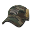 A03 - Tactical Operator Cap Tonal US Flag Woodland Camouflage Relaxed