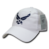 S79 - Military Hat - U.S. Air Force Wings Cap - Relaxed Trucker Mesh - White