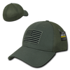 T88 - Tactical Cap USA Flag - Low Crown Structured Air Mesh Flex - Olive Drab