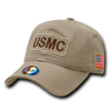 R89 - USMC Cap - USA Flag - Khaki