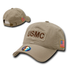 R89 - USMC Cap - USA Flag - Khaki