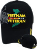Vietnam Veteran Shadow Cap - Vietnam Map - Service Ribbons - Black
