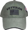 6397 - Veteran USA Flag Cap - Cotton - OD Green