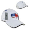 A04 - USA Cap With U.S. Map & Flag - Low Crown - Cotton - White