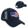 A04 - USA Cap With U.S. Map & Flag - Low Crown - Cotton - Dark Blue