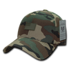 A07 - USA Cap - Rubber USA Flag - Cotton - Structured - Woodland Camouflage