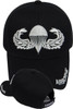 Airborne Cap - Silver Parachute Jump Wings - Black