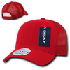 6-Panel Curved Bill Trucker Cap - Red