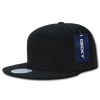 7-Panel Cotton Snapback Cap - Black