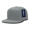 7-Panel Cotton Snapback Cap - Grey