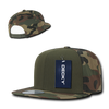 Camo Cotton Snapback Cap - Woodland Camouflage/Olive/Woodland Camouflage