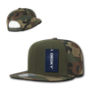 Camo Cotton Snapback Cap - Woodland Camouflage/Olive/Woodland Camouflage