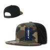 Camo Cotton Snapback Cap - Woodland Camouflage/Woodland Camouflage/Black