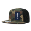 Camo Cotton Snapback Cap - Woodland Camouflage/Woodland Camouflage/Black