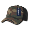 Camo Curved Bill Baseball Cap - Woodland Camouflage/Woodland Camouflage/Black
