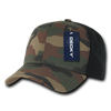 Camo Curved Bill Baseball Cap - Woodland Camouflage/Woodland Camouflage/Black