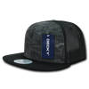 Camo Flat Bill Trucker Cap - Black/Navy Digital Camouflage/Black