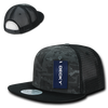 Camo Flat Bill Trucker Cap - Black/Navy Digital Camouflage/Black