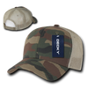 Cotton Curved Billl  Trucker Cap - Woodland Camouflage/Woodland Camouflage/Khaki