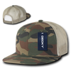 Cotton Flat Bill Trucker Cap - Woodland Camouflage/Woodland Camouflage/Khaki