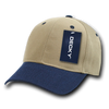 Deluxe Baseball Cap - Khaki/Navy Blue