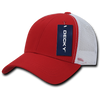 Low Crown Mesh Golf Cap - Red/White