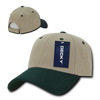 Low Structured Baseball Cap - Khaki/Hunter Green