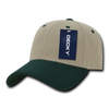 Low Structured Baseball Cap - Khaki/Hunter Green