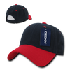 Low Structured Baseball Cap - Navy Blue/Red