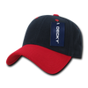 Low Structured Baseball Cap - Navy Blue/Red
