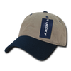 Relaxed Washed Cotton Cap - Khaki/Navy Blue