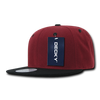 Two-Tone Flat Bill Snapback Cap - Cardinal/Black