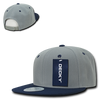 Two-Tone Flat Bill Snapback Cap - Grey/Navy Blue