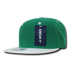 Two-Tone Flat Bill Snapback Cap - Kelly Green/White