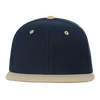 Two-Tone Flat Bill Snapback Cap - Navy Blue/Gold