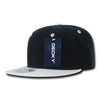 Two-Tone Flat Bill Snapback Cap - Navy Blue/White