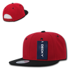 Two-Tone Flat Bill Snapback Cap - Red/Black