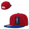 Two-Tone Flat Bill Snapback Cap - Red/Royal