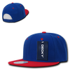 Two-Tone Flat Bill Snapback Cap - Royal/Red