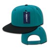 Two-Tone Flat Bill Snapback Cap - Teal/Black